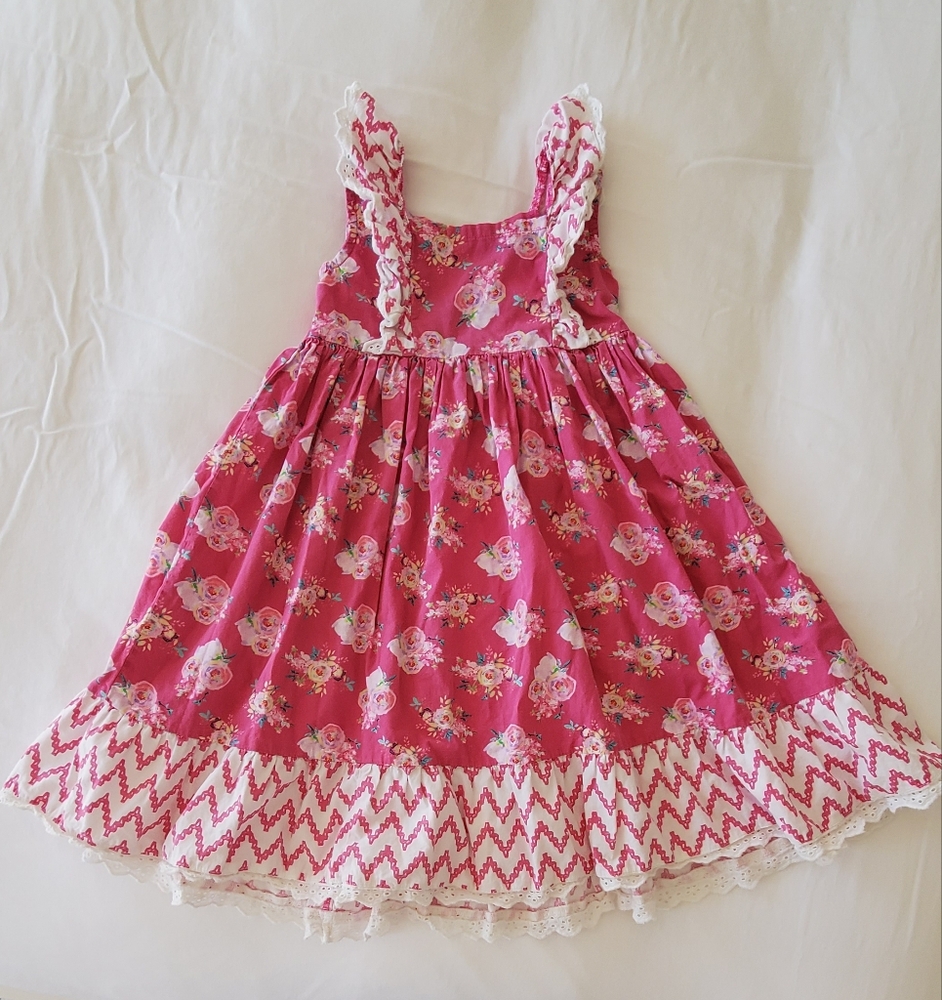 Mustard Pie pink dress and hair clip size 5